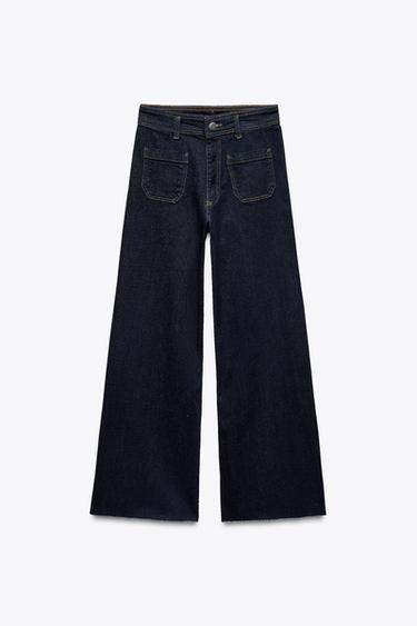 ZW COLLECTION WIDE-LEG HIGH-WAIST JEANS - Blue by Zara