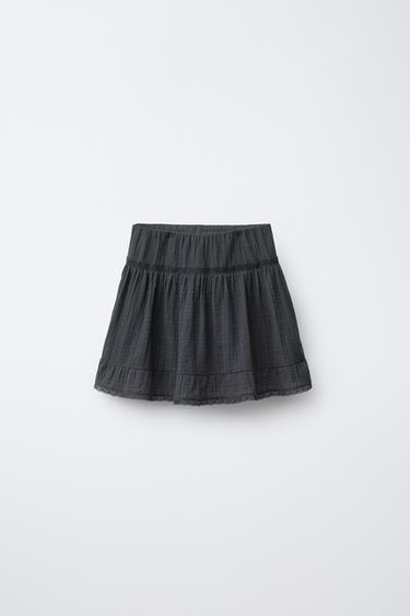 LACE BERMUDA SKORT - Anthracite grey by Zara - Image 0