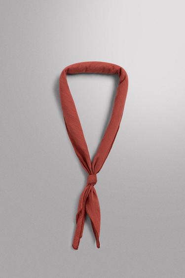 WOOL BLEND BANDANA - Dark red by Zara