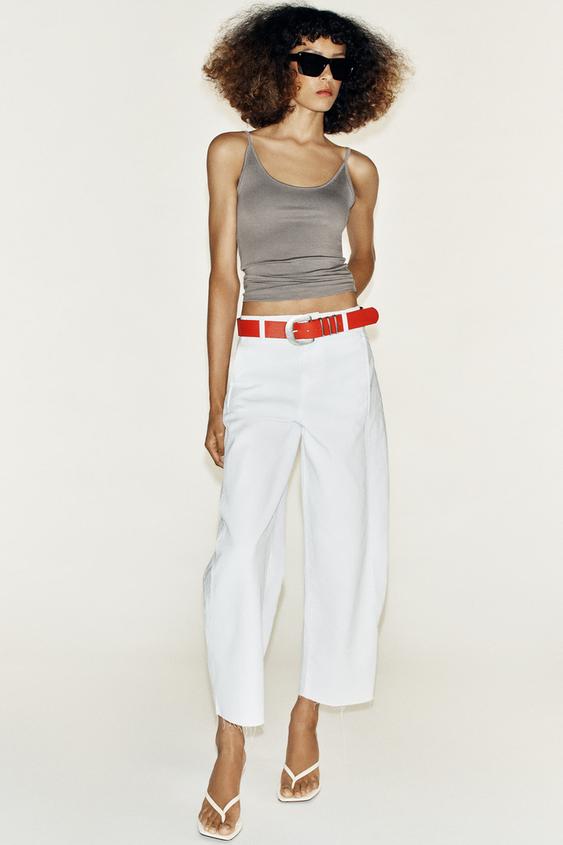 Z1975 BARREL-LEG JEANS - White by Zara - Image 0