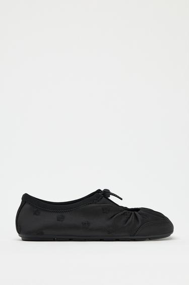RUCHED BALLET PUMPS - Black by Zara