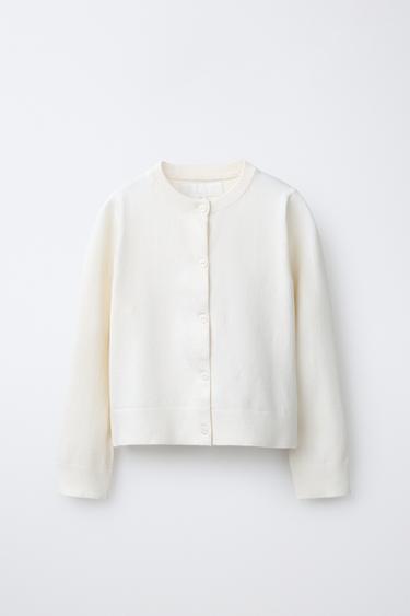 PLAIN KNIT CARDIGAN - Ecru by Zara