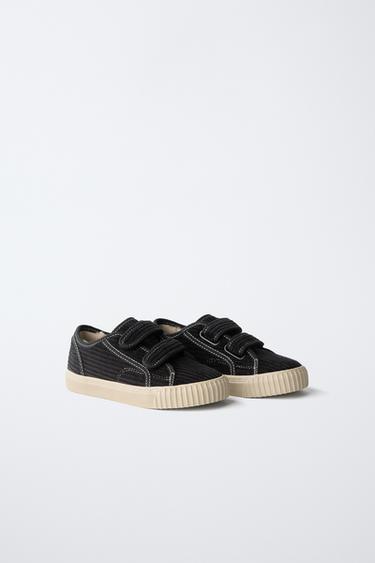 CORDUROY FAUX SHEARLING SNEAKERS - Black by Zara