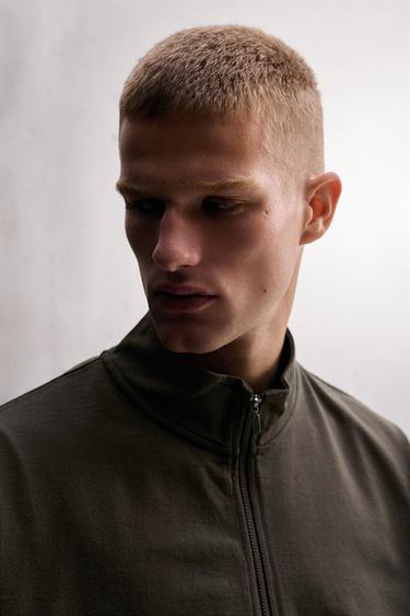 RELAXED FIT ZIP-UP SWEATSHIRT - Brown by Zara