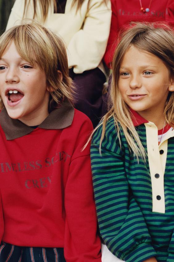 ZARA TIMELESS - POLO COLLAR SWEATSHIRT WITH SLOGAN - Red by Zara - Image 0