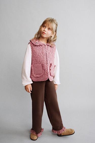 REVERSIBLE GINGHAM KNIT WAISTCOAT - Fuchsia by Zara