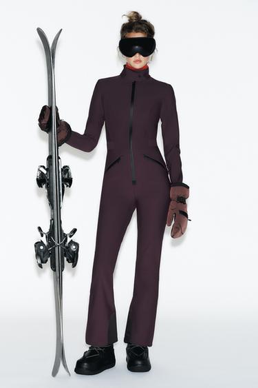 WATER-RESISTANT WINDPROOF RECCO® TECHNOLOGY SKI COLLECTION JUMPSUIT - Burgundy by Zara