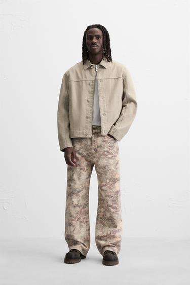 CONTRAST PRINT TROUSERS - Beige by Zara - Image 0