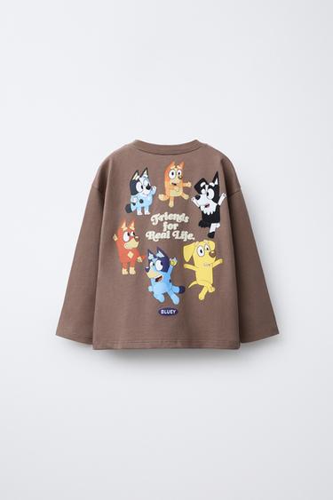 BLUEY © LUDO STUDIO FLOCKED PRINT T-SHIRT - Brown by Zara