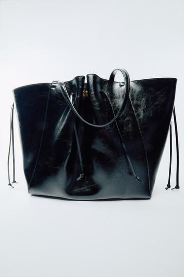GATHERED TOTE BAG - Black by Zara