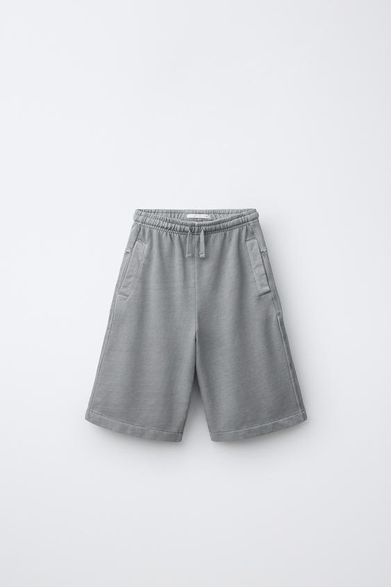 LONG PLUSH BERMUDA SHORTS - Grey by Zara - Image 0