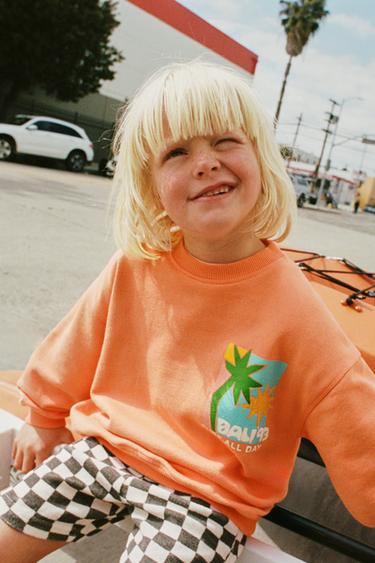 SURF PRINT SWEATSHIRT - Orange by Zara