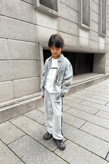 LABELLED DENIM OVERSHIRT - Blue / Green by Zara