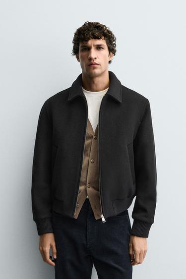 WOOL - CASHMERE MANTECO ® JACKET - Black by Zara