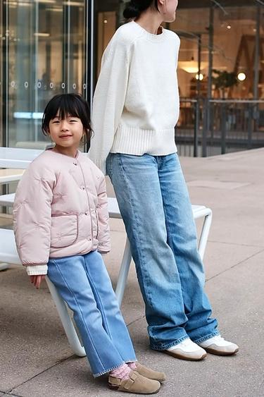 LINED BELL BOTTOM JEANS - Blue by Zara