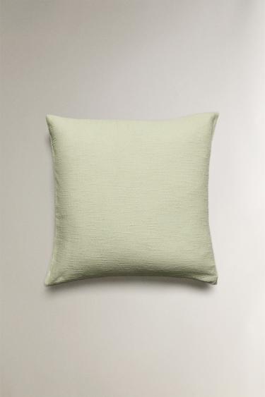 TEXTURED CUSHION COVER - Light green by Zara