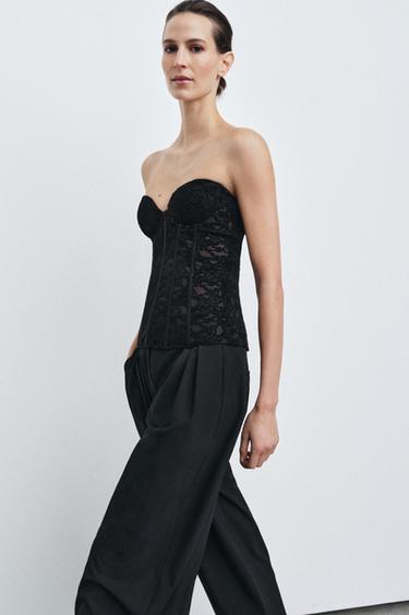 LACE CORSET - Black by Zara