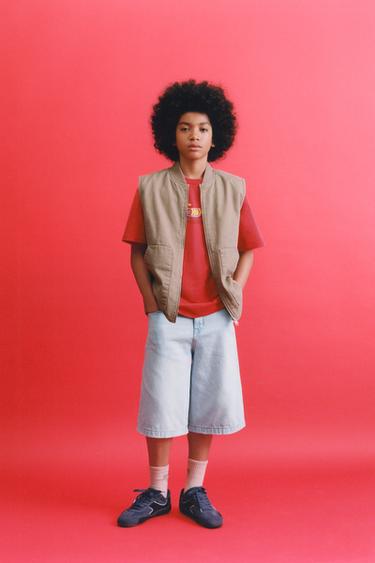 DENIM CARPENTER BERMUDA SHORTS - Light blue by Zara