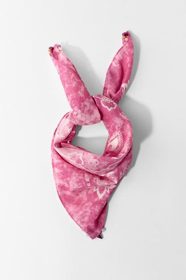 STONE PRINT SCARF - Pink by Zara