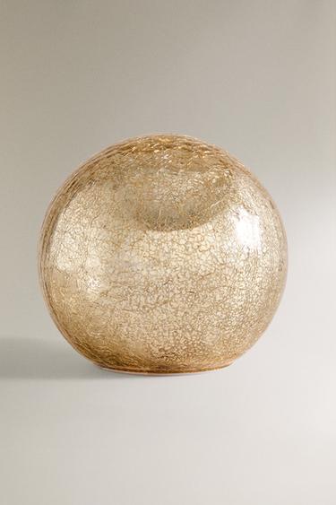 MEDIUM LED LIGHT BAUBLE CHRISTMAS DECORATION - Golden by Zara