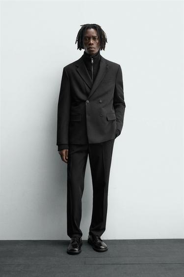 COMFORT PLEATED SUIT TROUSERS - Black by Zara