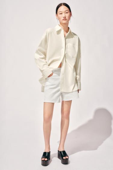 POPLIN SHIRT - Ecru by Zara