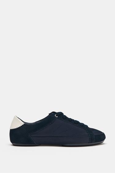 BLUCHER TRAINERS WITH CONTRAST HEEL - Navy Blue by Zara