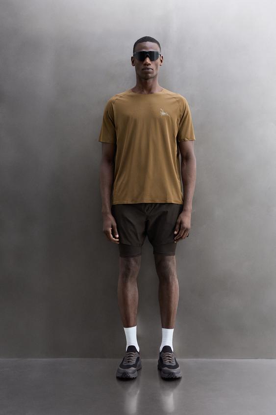 2-IN-1 TRAINING SHORTS - Brown by Zara - Image 0