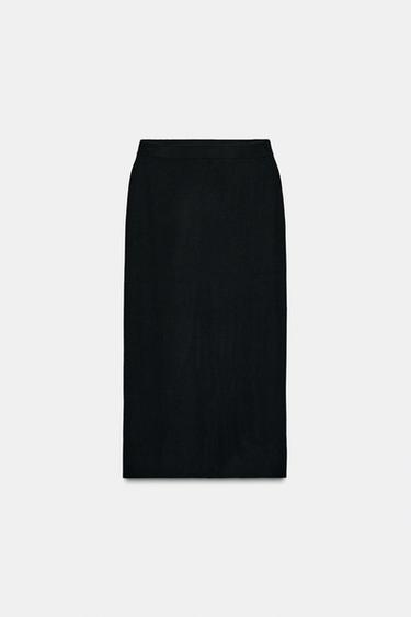 KNIT MIDI SKIRT - Black by Zara