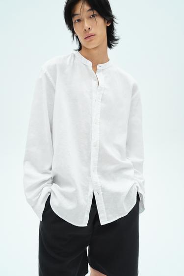 COTTON - LINEN SHIRT - White by Zara