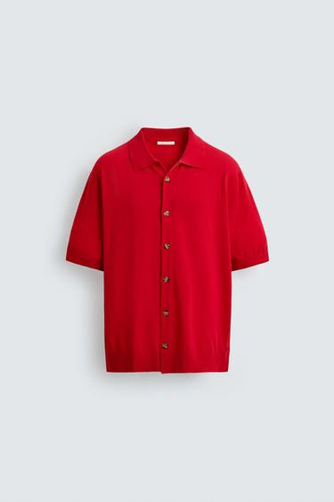 COTTON KNIT SHIRT - Red by Zara