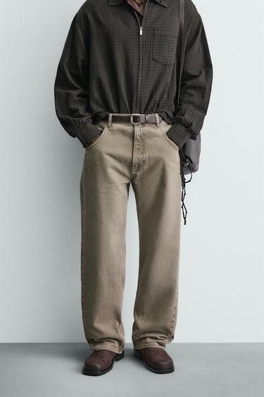 LOOSE FIT JEANS - ecru/khaki by Zara