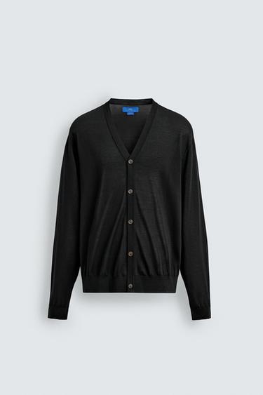 100% SILK CARDIGAN AARON LEVINE X ZARA - Black by Zara