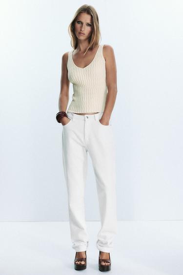 TEXTURED KNIT TOP - Cream by Zara