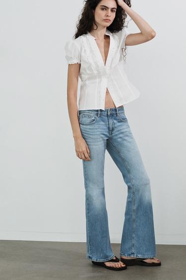 TRF BOOTCUT LOW-RISE JEANS - Light blue by Zara