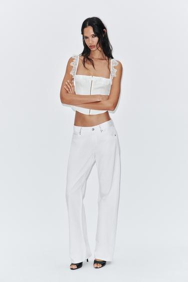 CORSETRY-INSPIRED LACE TOP - White by Zara
