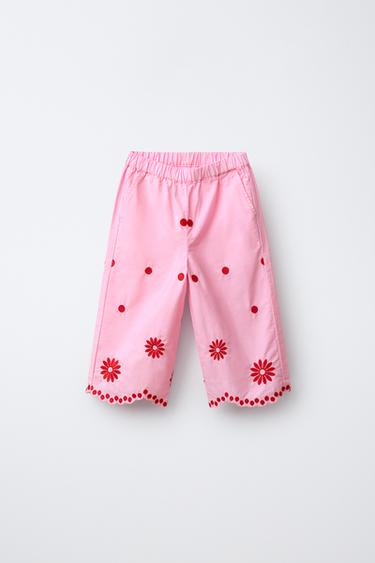 EMBROIDERED CULOTTES - Pink by Zara