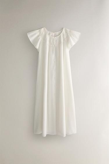 SHORT SLEEVE NIGHTDRESS - Ecru by Zara