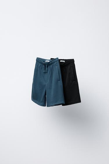 TWO-PACK OF PLAIN STRAIGHT BERMUDA SHORTS - Black by Zara - Image 0