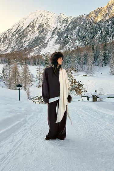 SOFT WIDE-LEG TROUSERS - Chocolate by Zara