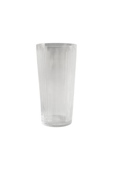 DECORATIVE TALL GLASS VASE - Transparent by Zara