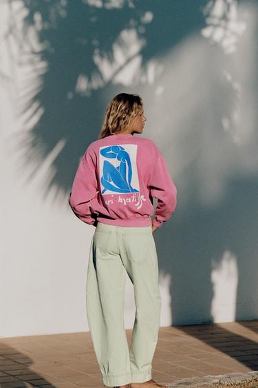 HENRI MATISSE WASHED SWEATSHIRT - Pink by Zara