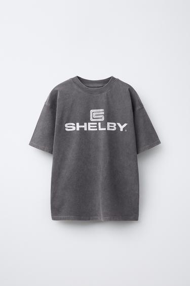 FADED-EFFECT SLOGAN PRINT T-SHIRT - Anthracite grey by Zara - Image 0