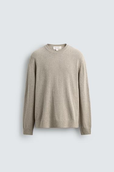 COTTON BLEND TWISTED YARN JUMPER - Sand / Marl by Zara