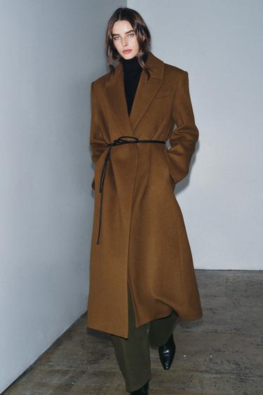 WOOL BLEND COAT ZW COLLECTION - camel by Zara
