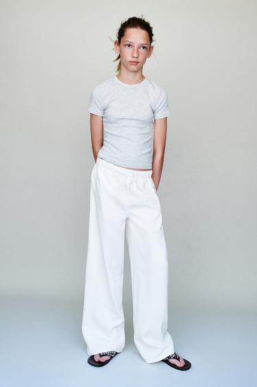 WIDE-LEG JEANS WITH DRAWSTRING - White by Zara