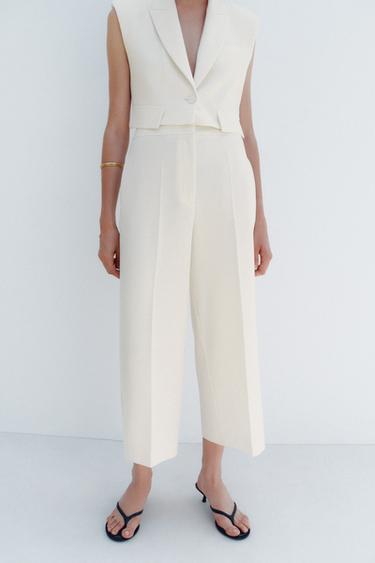 HIGH-WAIST CULOTTES - Ecru by Zara