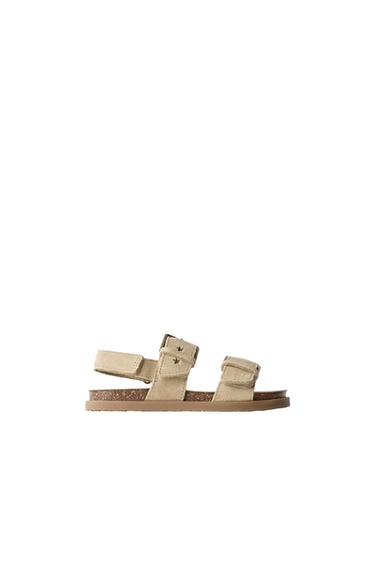 LEATHER STAR SANDALS - Sand Brown by Zara