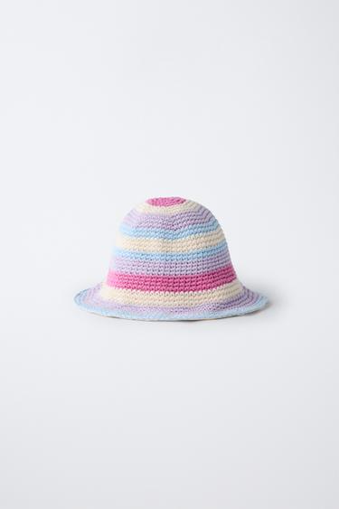 CROCHET KNIT BUCKET HAT - Pink by Zara - Image 0