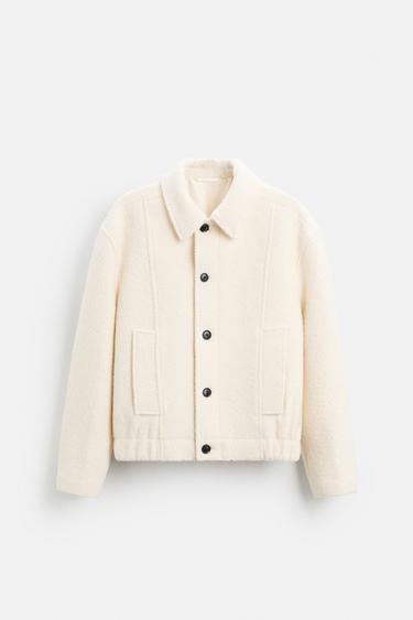 WOOL BLEND BOUCLÉ JACKET - Ecru by Zara